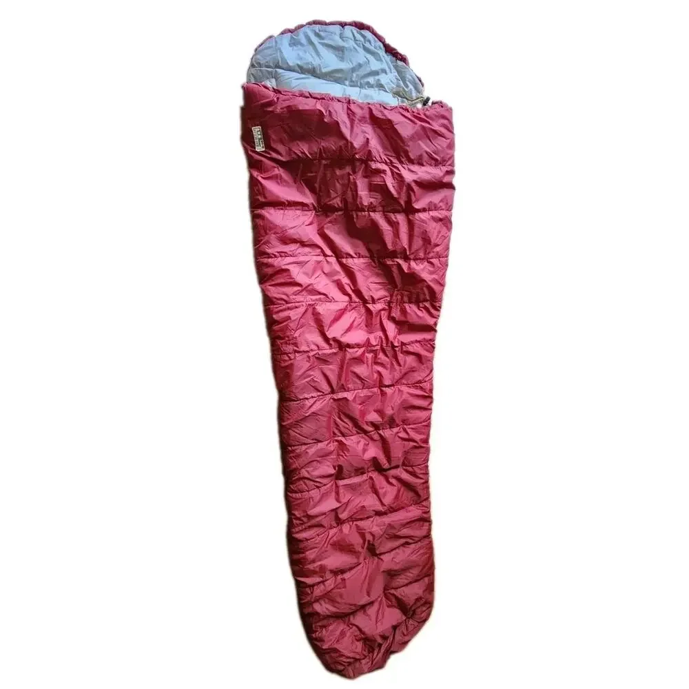 VTG LL Bean Mummy Sleeping Bag Adult Red Grey 1970/80s Camp Gear 3 Seasons USA